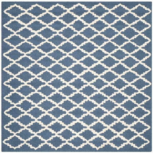 Modern Safavieh Handmade Cambridge Moroccan Navy Wool Rug - 6' Square