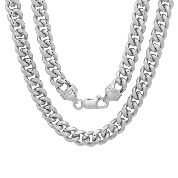 Shop Rhodium Plated Brass 5.5mm Cuban Link Chain ( 22-30 inch) - On ...