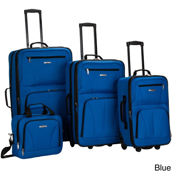 Rockland Deluxe 4-piece Expandable Rolling Upright Luggage Set ...