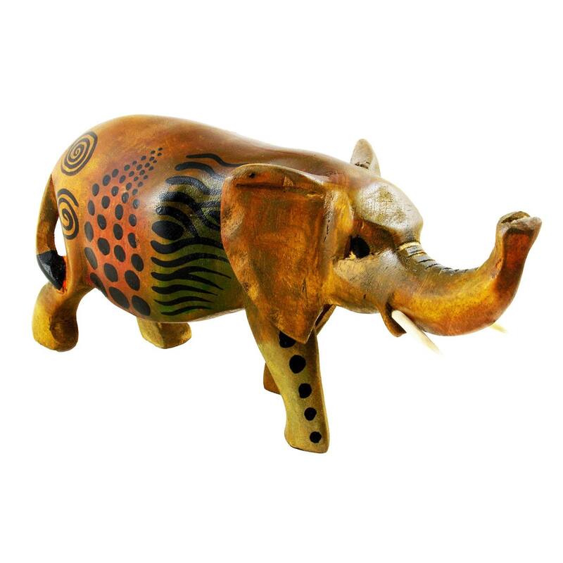 Handmade Safari Elephant Statue (Kenya) - Brown