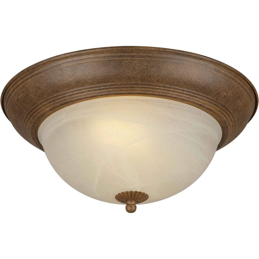 Cambridge 13.25-inch 2-light Chestnut Flush Mount