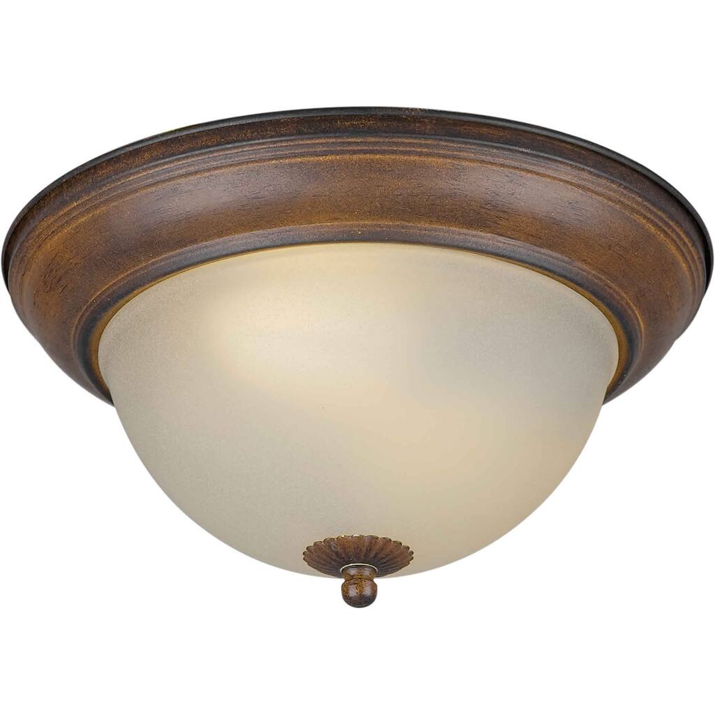 Cambridge 2-light Rustic Sienna Flush Mount