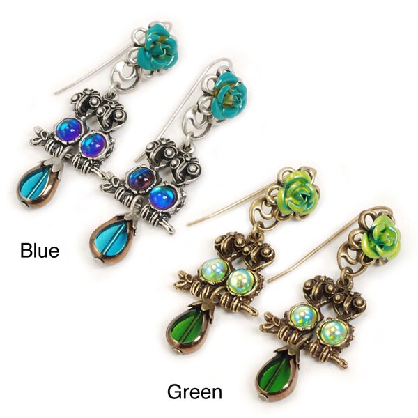 Shop Sweet Romance Silvertone or Bronzetone Glass Teardrop Baby Owl