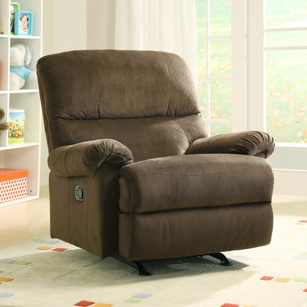 Brown fabric recliner deals chair