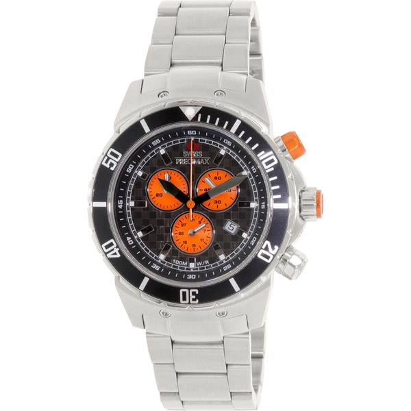 Stainless Steel Swiss Precimax Mens Pursuit Pro Grey/ Orange Swiss