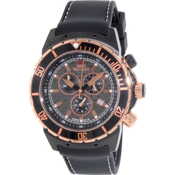 Swiss Precimax Mens Vector Pro Sport Black/ Grey Swiss Chronograph