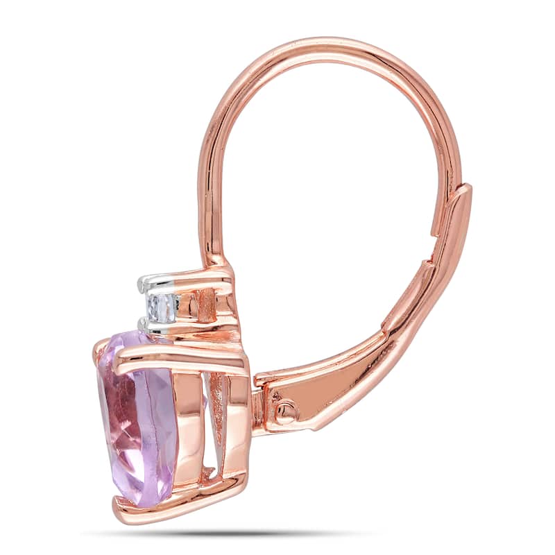 Miadora Rose-plated Silver Rose de France Heart Earrings