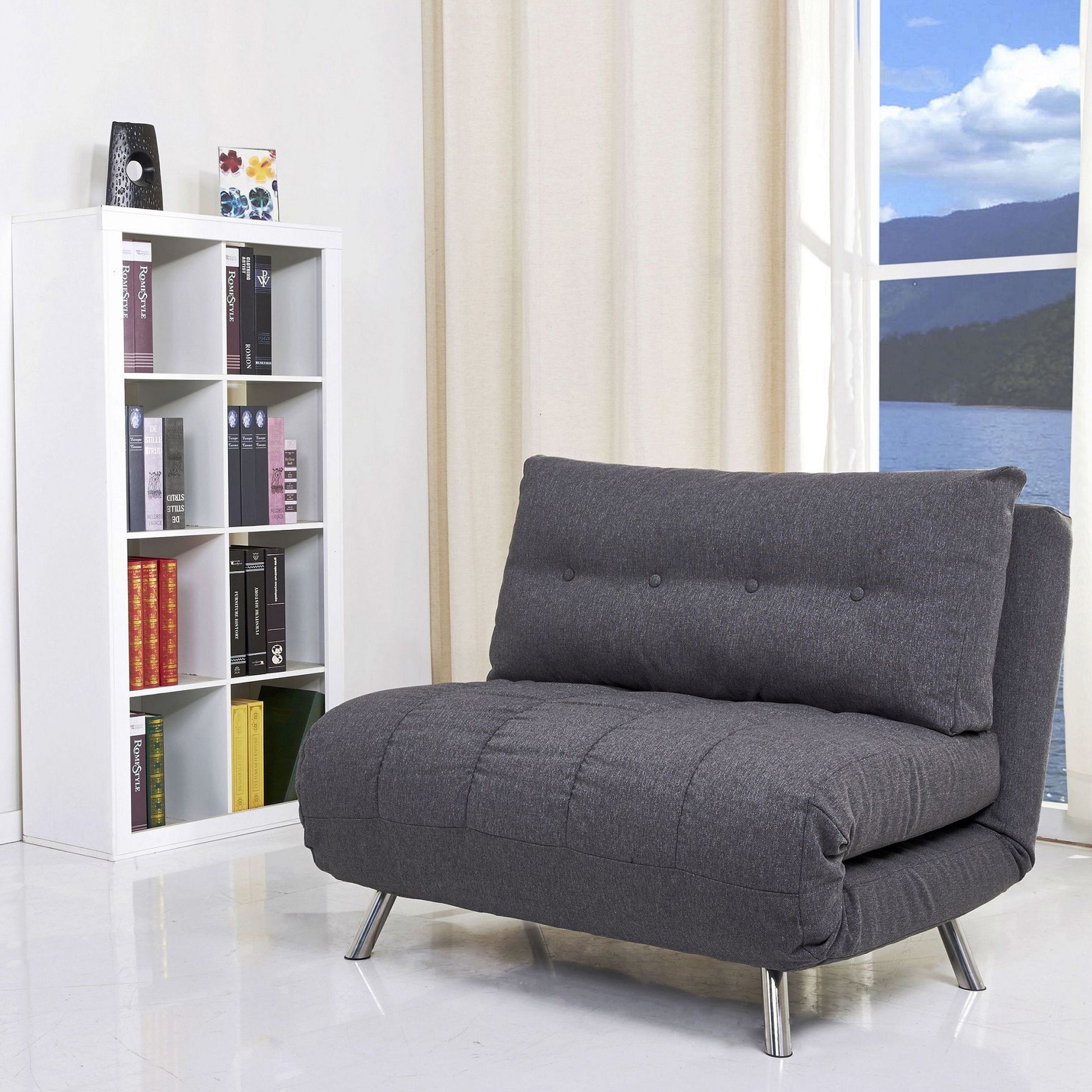 Shop Tampa Gray Convertible Large Chair/ Bed - Free Shipping Today