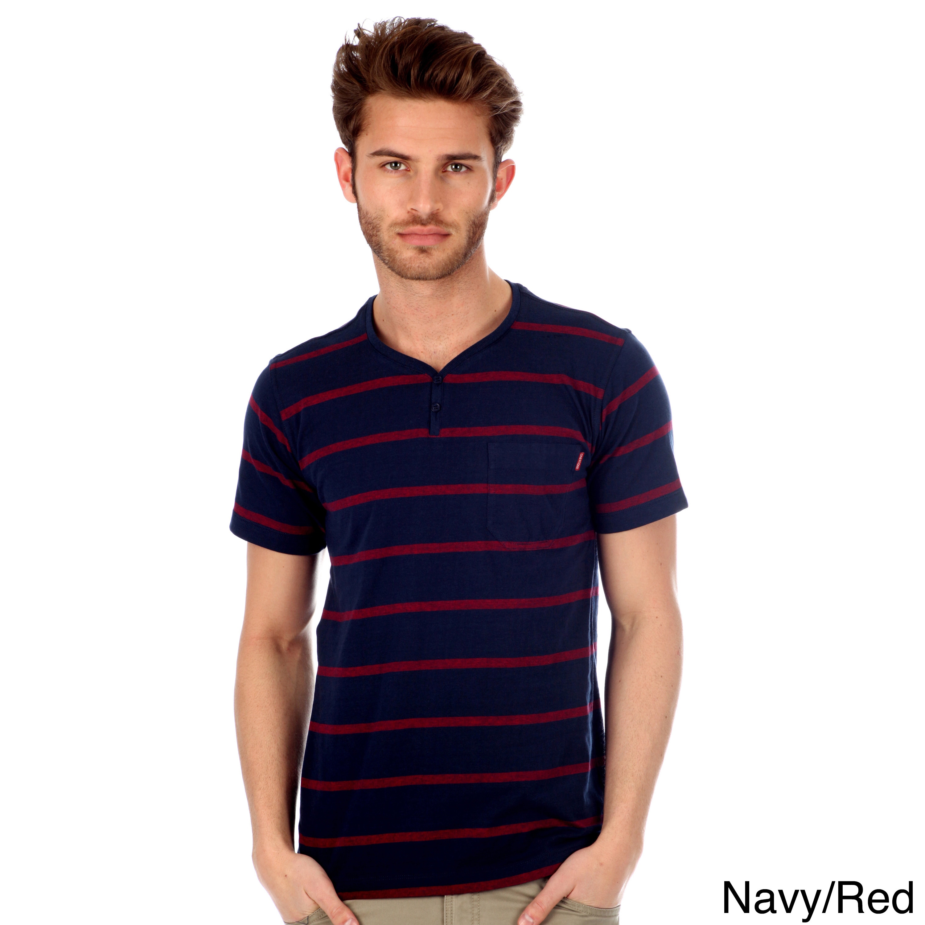 191 Unlimited Mens Striped V neck Tee