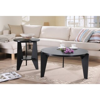 Furniture of America Ponzuki Black 2-piece Coffee/ End Table Set