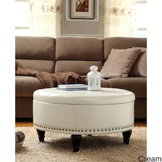 Off White Ottomans Storage Online At Osp Home Furnishings Gracewood Hollow Belamri Round Storage Ottoman