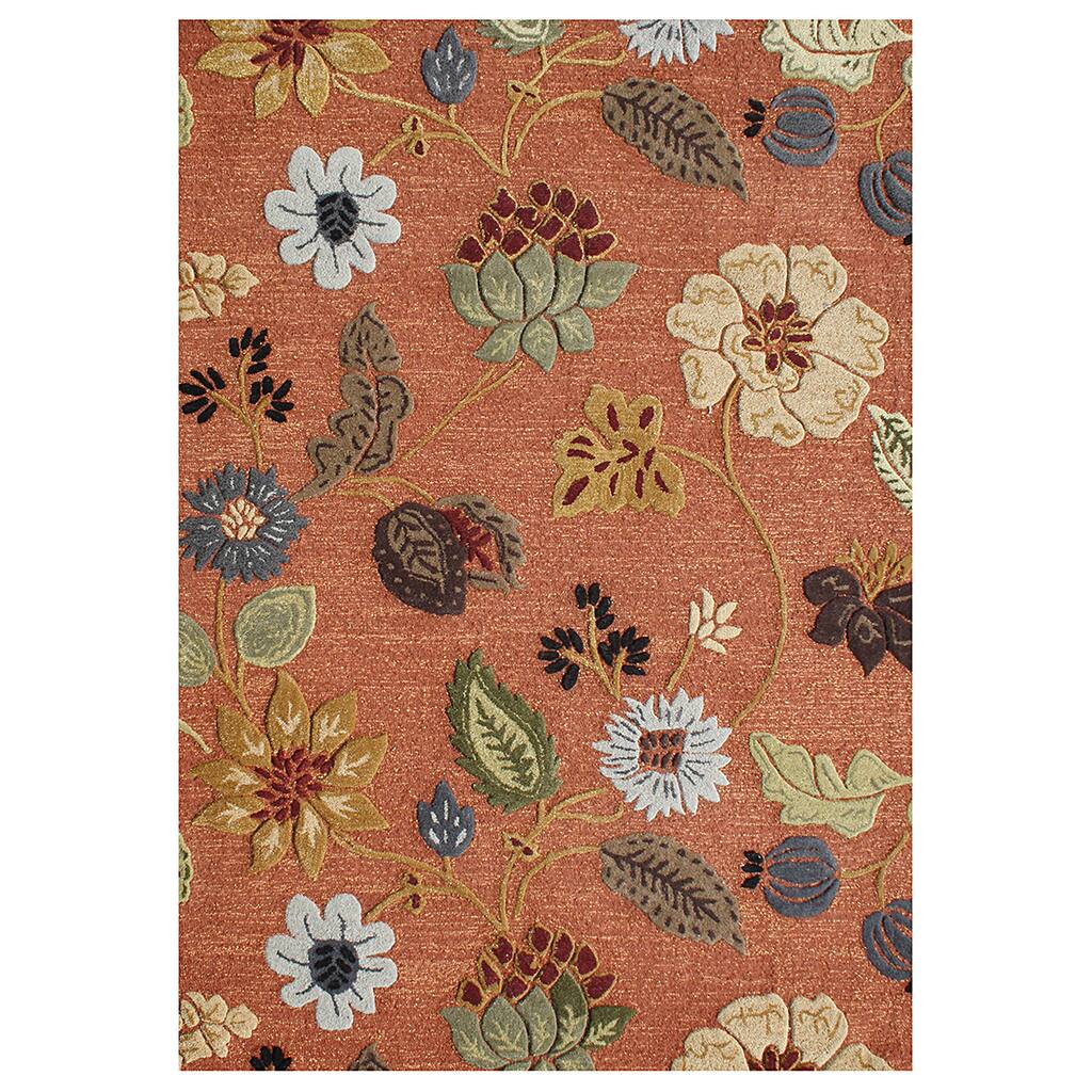 Alliyah Handmade Rust New Zealand Blend Wool and Viscose Silk Rug - 5' x 8'