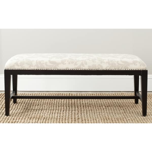 slide 2 of 3, SAFAVIEH Zambia Floral Beige Bench - 46" W x 19" D x 20" H