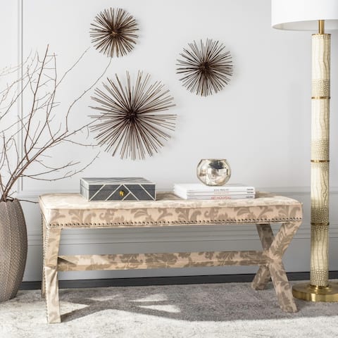 SAFAVIEH Melanie Floral Beige/ Taupe Extended X-Bench - 0
