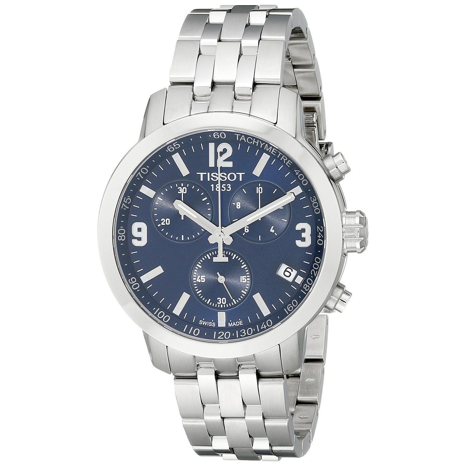 tissot prc 200 chronograph blue dial men's watch