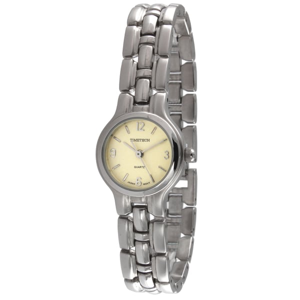 Timetech Womens Silvertone Champagne Dial Watch