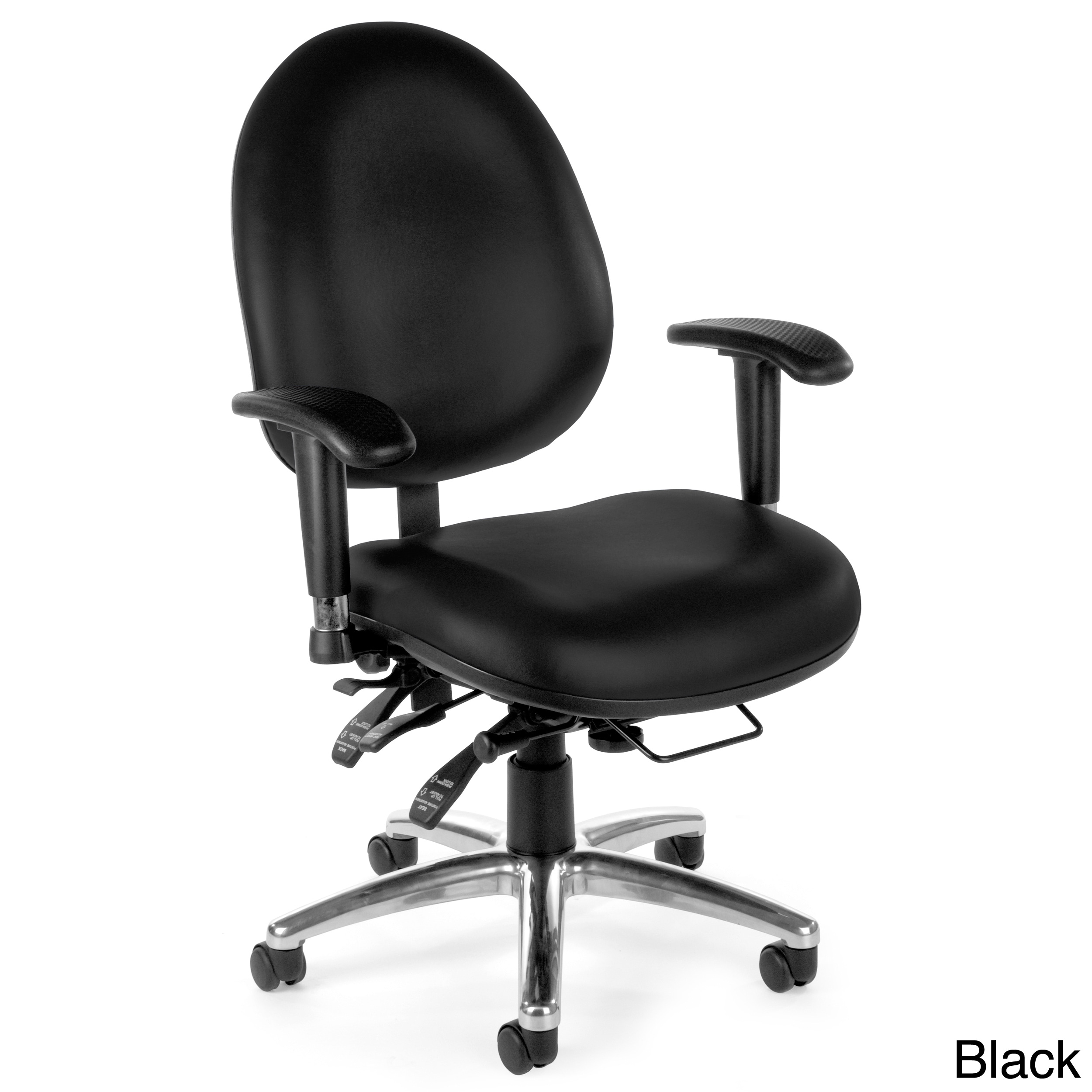 Ofm 24 7 Vinyl Big And Tall Computer Task Chair (Wine, charcoal, navy, blackWeight capacity 400 lbsSeat dimensions 38.75 inches to 42.25 inchesDimensions 42 inches high x 28 inches wide x 29 inches deepAssembly required )