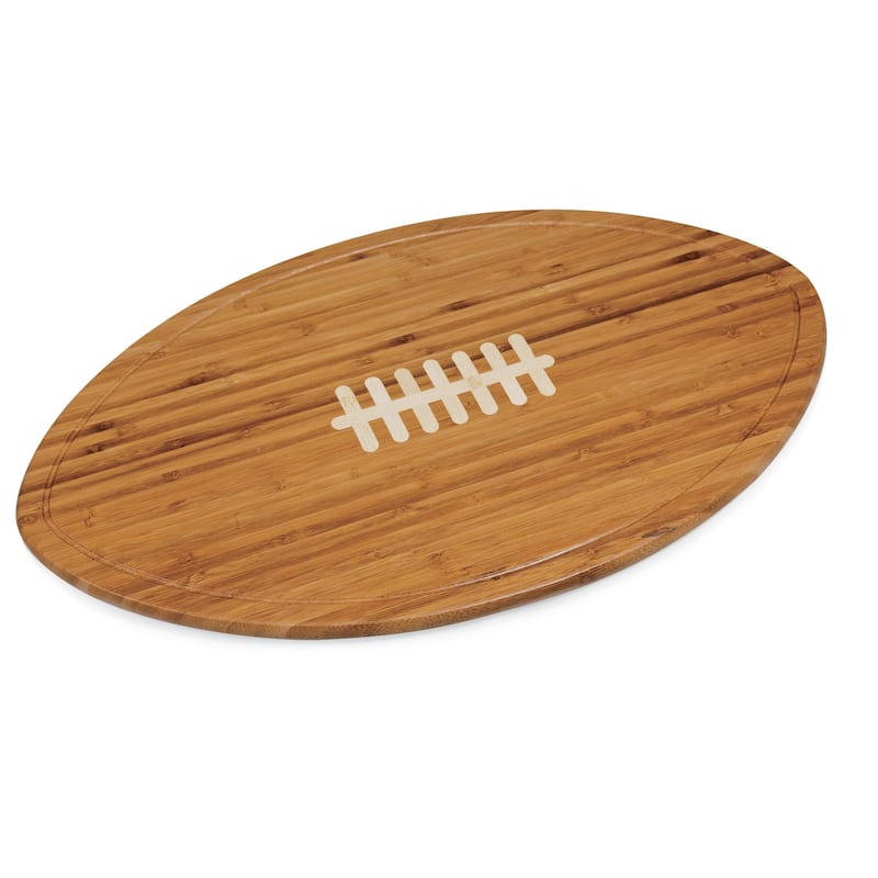 Kickoff Football Shaped Bamboo Cutting Board
