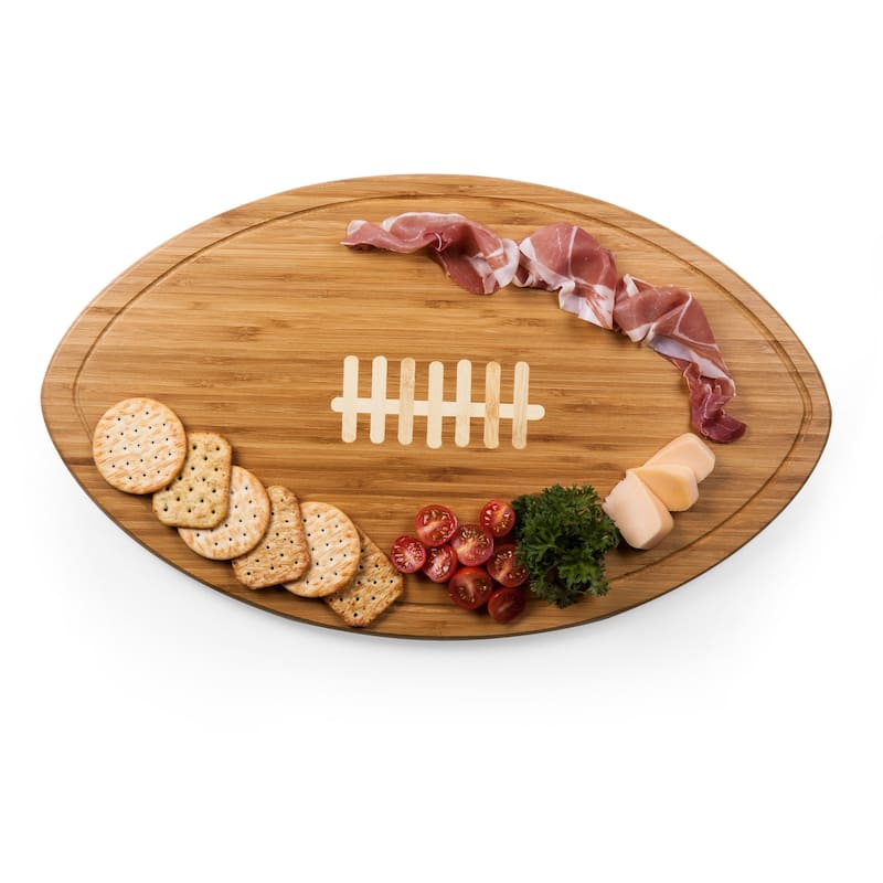 Kickoff Football Shaped Bamboo Cutting Board