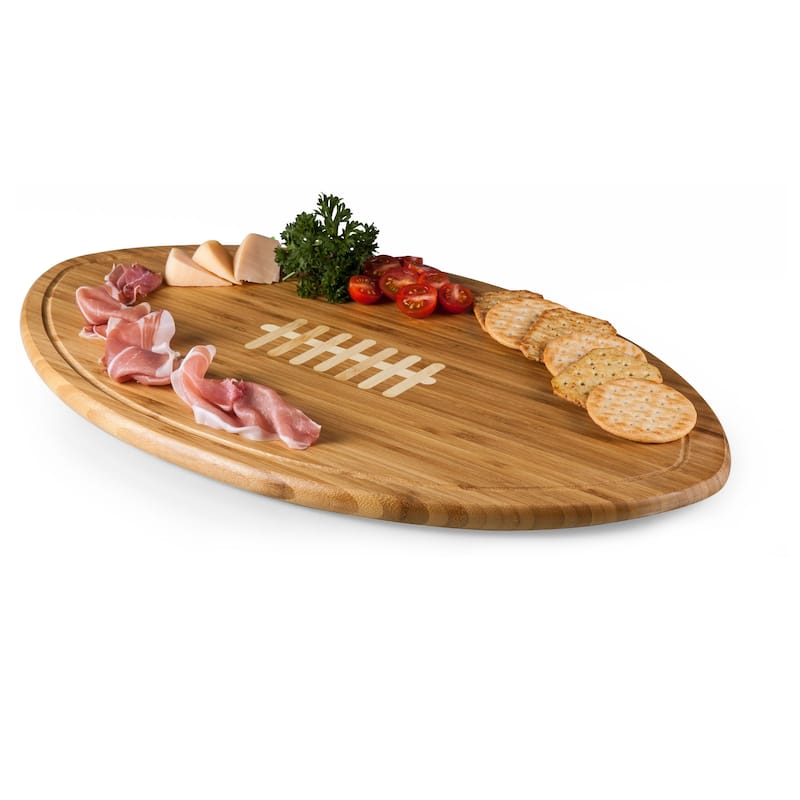 Kickoff Football Shaped Bamboo Cutting Board