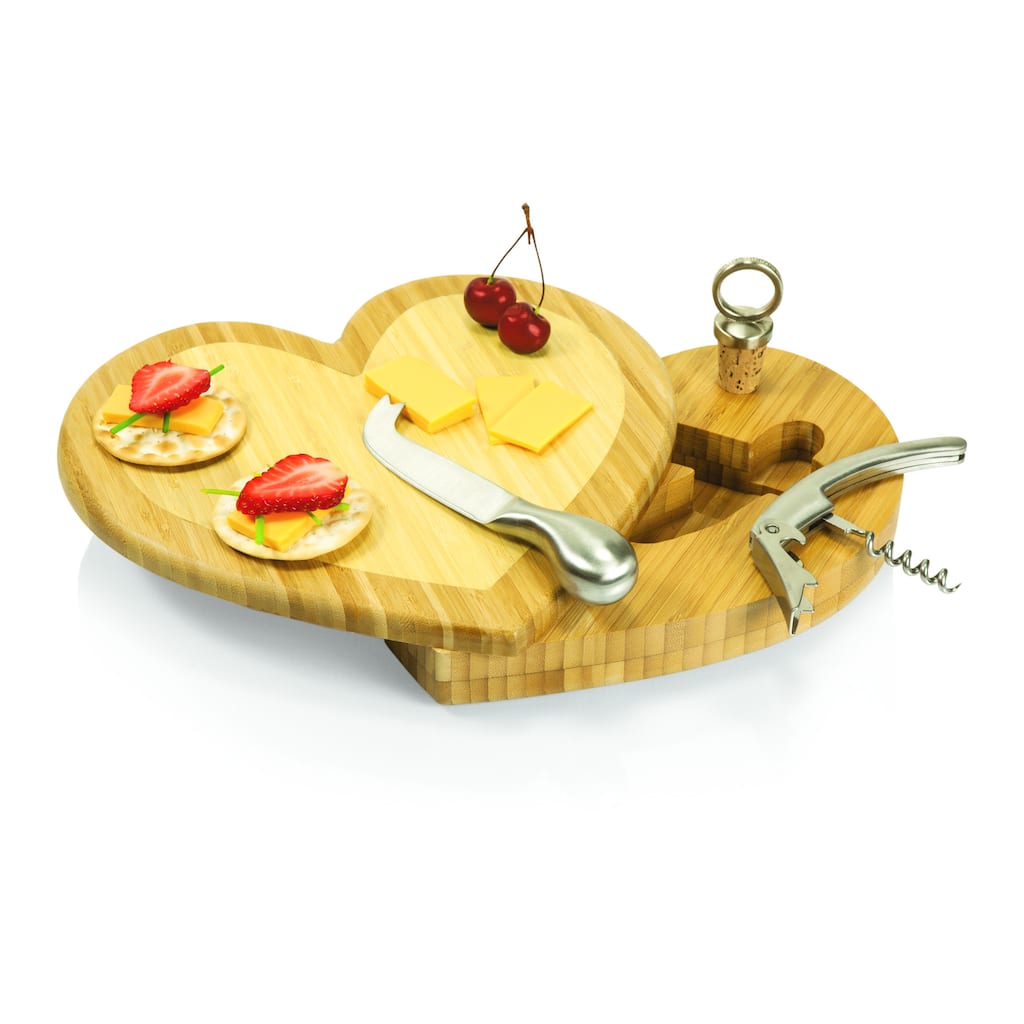 Heart Cutting Board and Cheese Tool Set