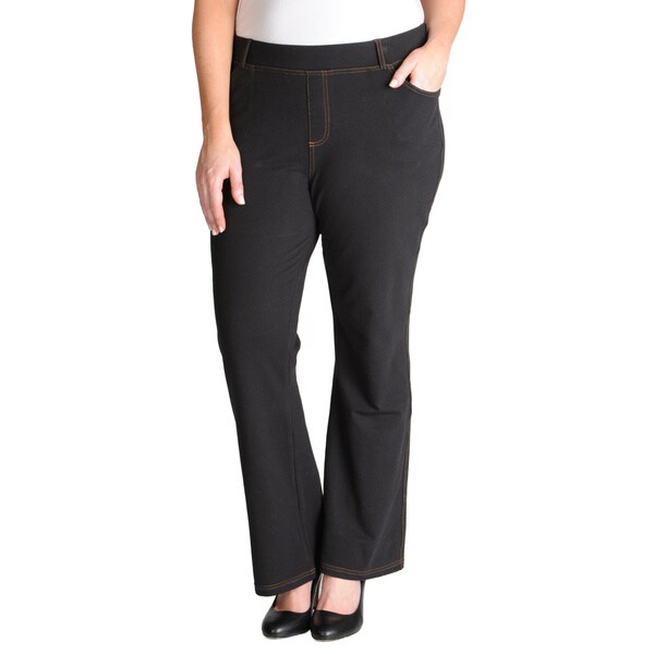 Shop La Cera Women's Plus Size Stretch Boot Cut Pants - Overstock - 7946339