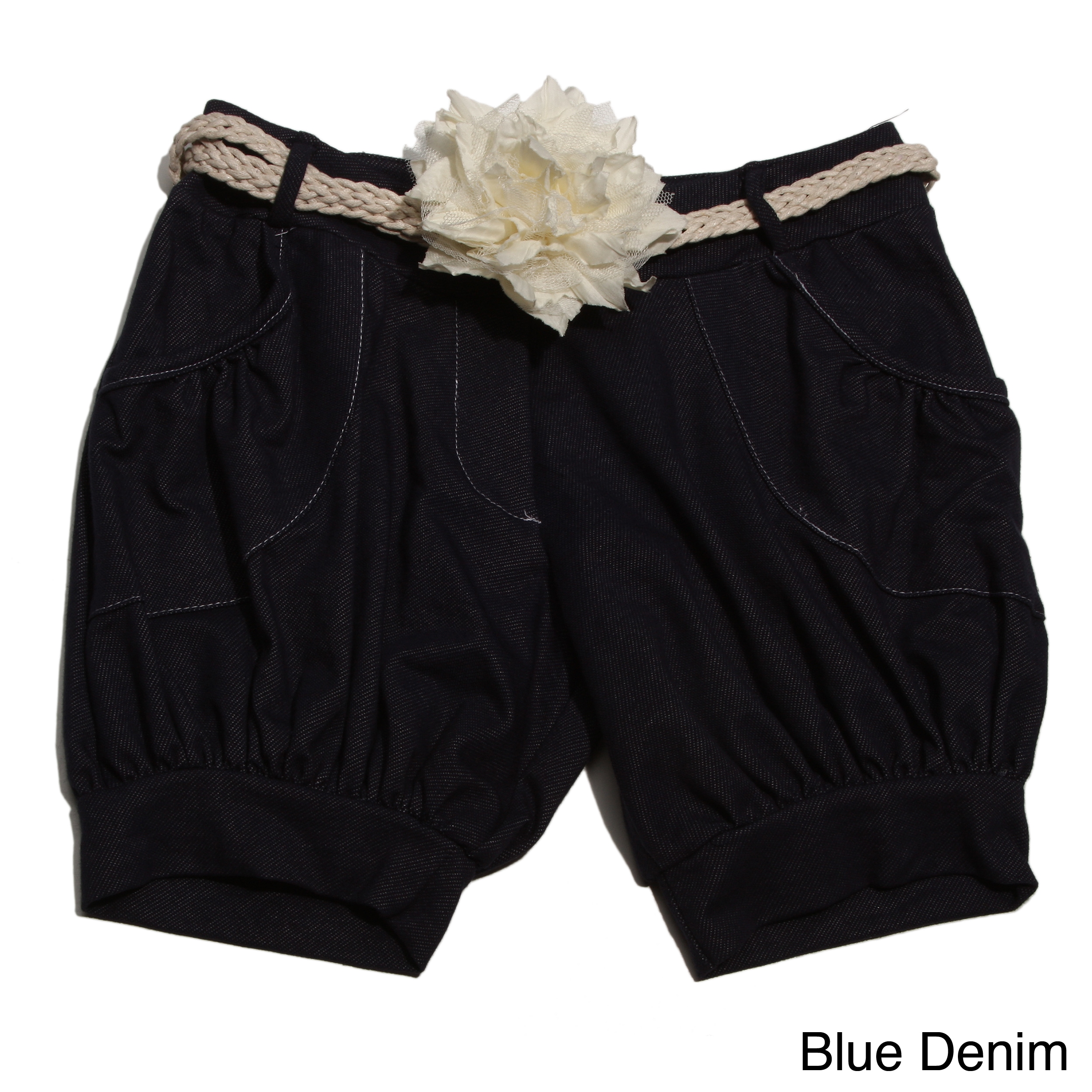 Paulinie Collection Girls Flower Belt Shorts