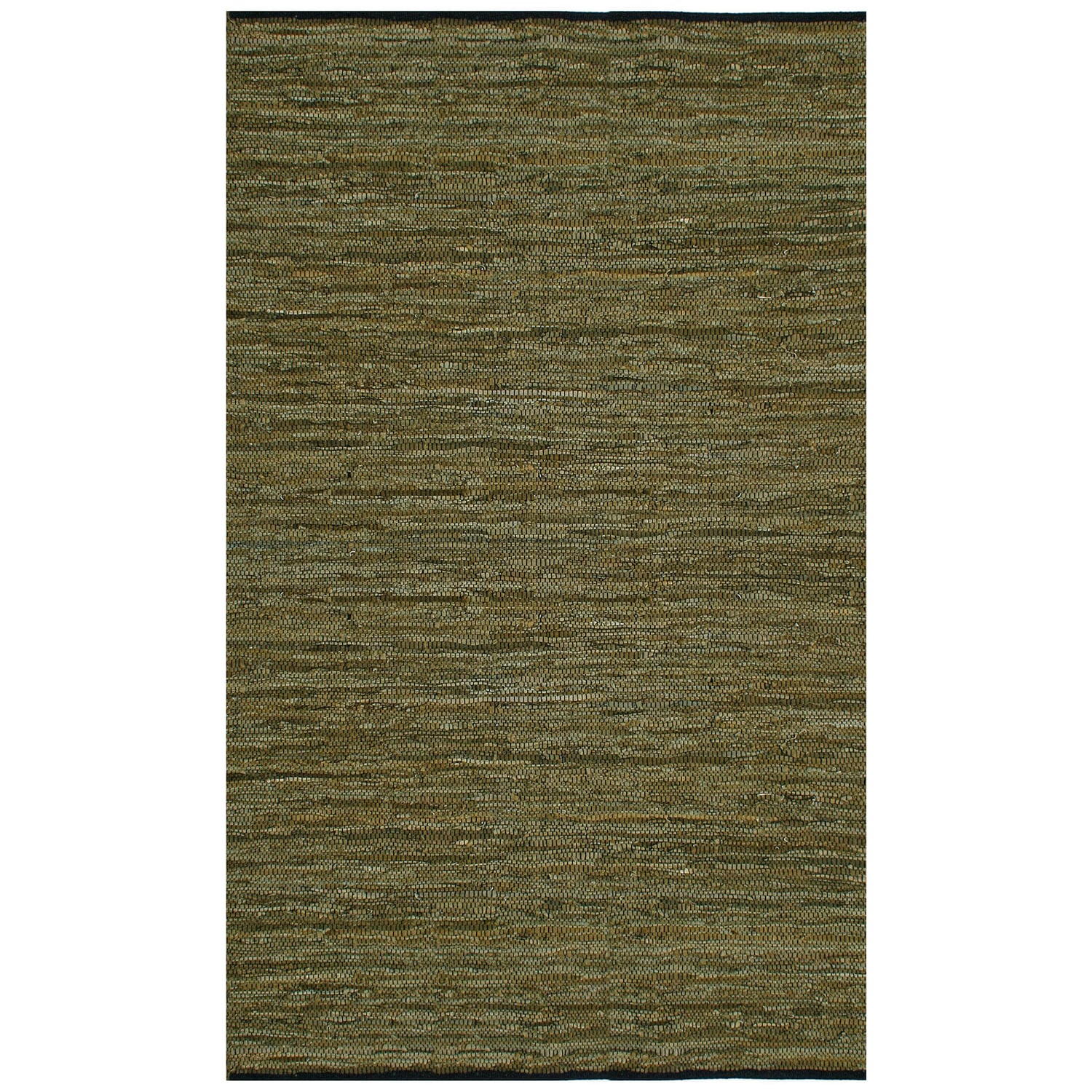 Hand Woven Matador Green Leather Rug (10 X 14)