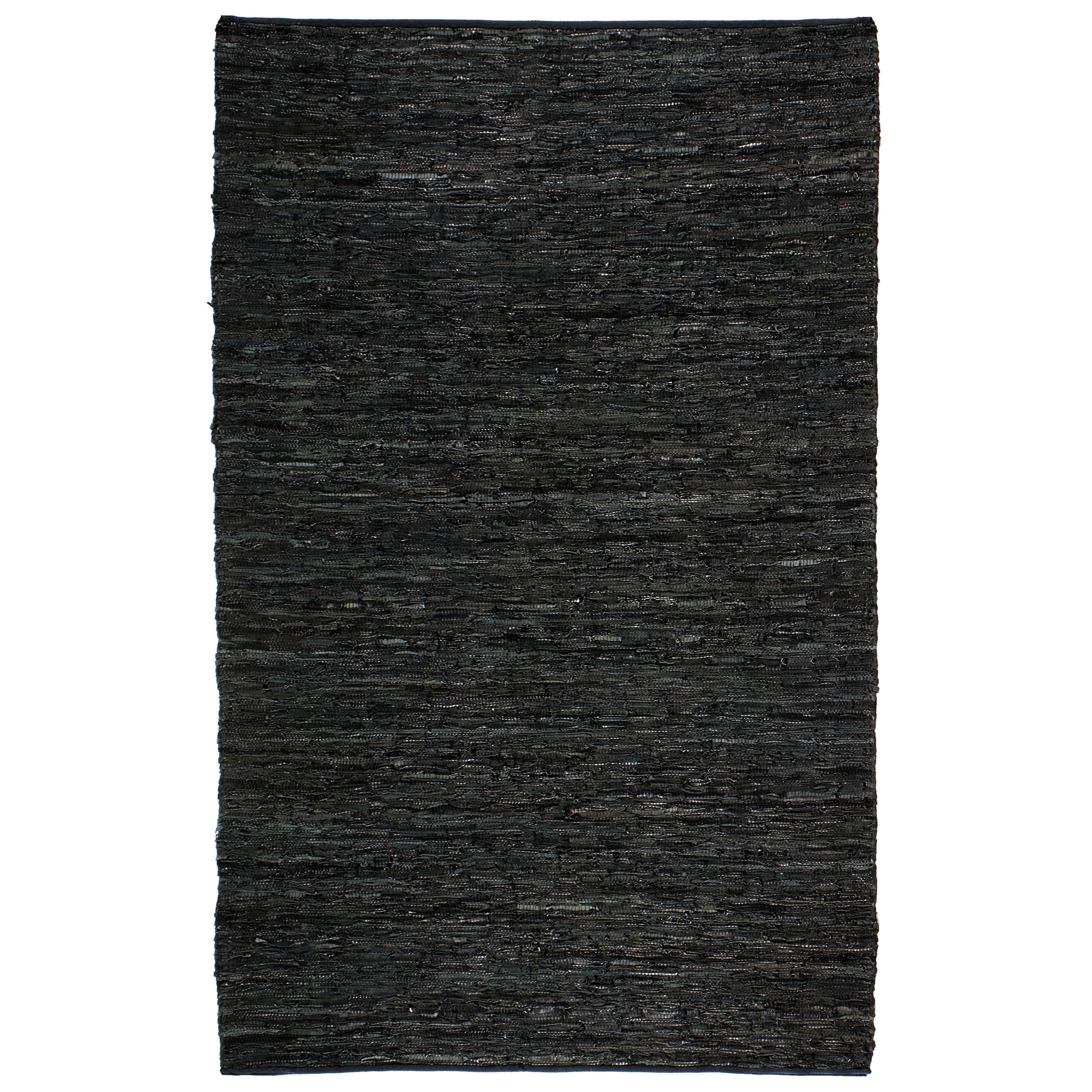 Hand Woven Matador Black Leather Rug (10 X 14)