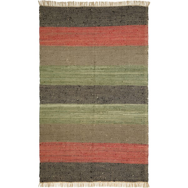 Shop Handwoven Matador Striped Leather Area Rug (9' x 12') 9' x 12
