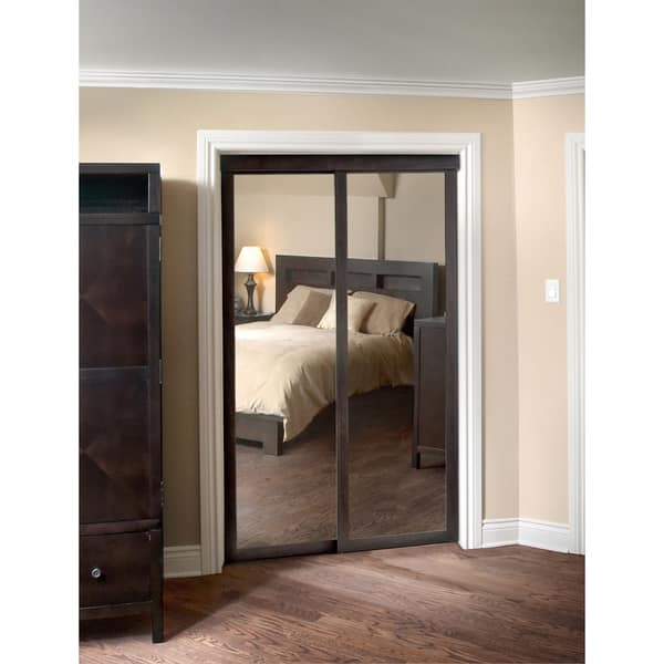 Pinecroft Fusion Chocolate Frame Sliding Mirror Door Overstock 7949958