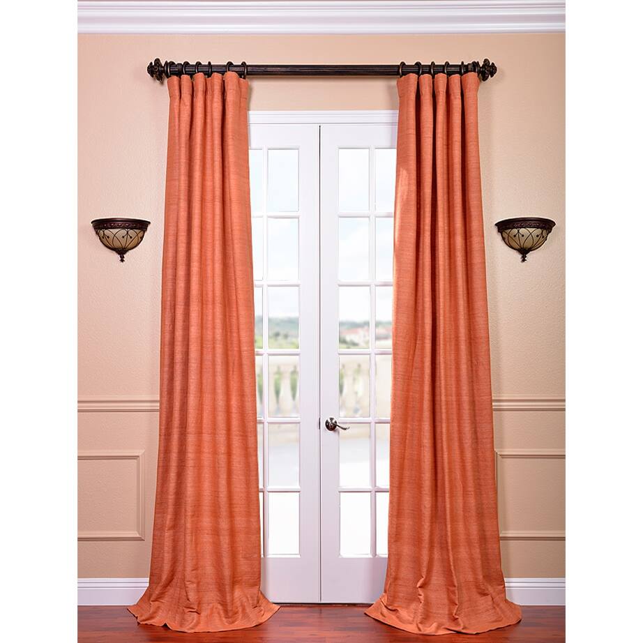 Exclusive Fabrics Raw Silk Terracotta Curtain (1 Panel)