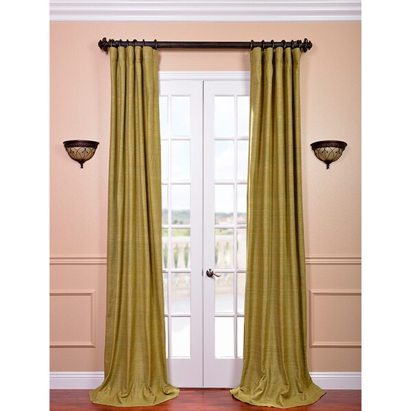 Exclusive Fabrics Raw Silk Spanish Moss Curtain Panel Free Shipping