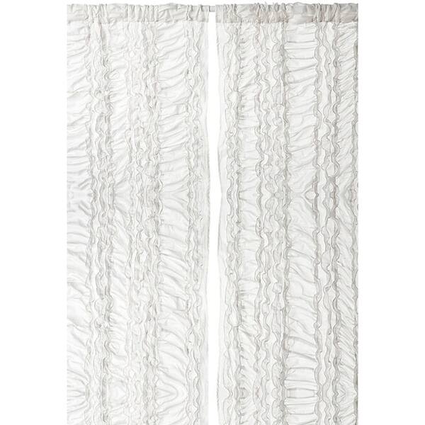 slide 3 of 2, Cottage Home Gray Petite Ruffle Cotton 42 x 96 Single Curtain Panel - 42 x 96 42 x 96 - 96 Inches - Grey