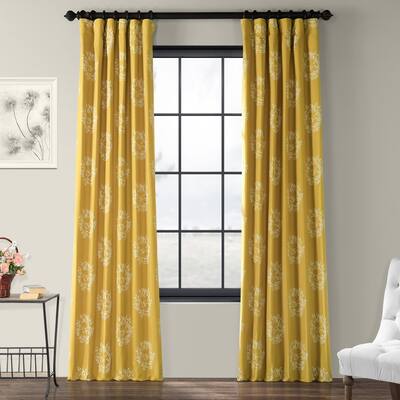 Buy Yellow Floral Exclusive Fabrics Curtains Drapes Online At