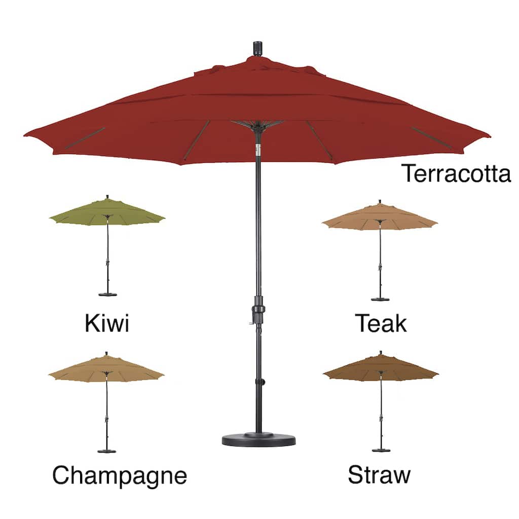 Premium 11-Foot Fiberglass Collar Tilt Umbrella with Stand