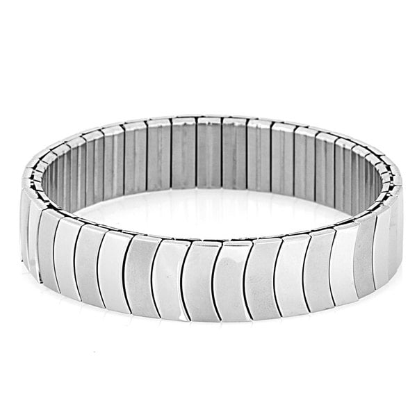 Stainless Steel Crescent Segment Stretch Bracelet West Coast Jewelry Stainless Steel Bracelets