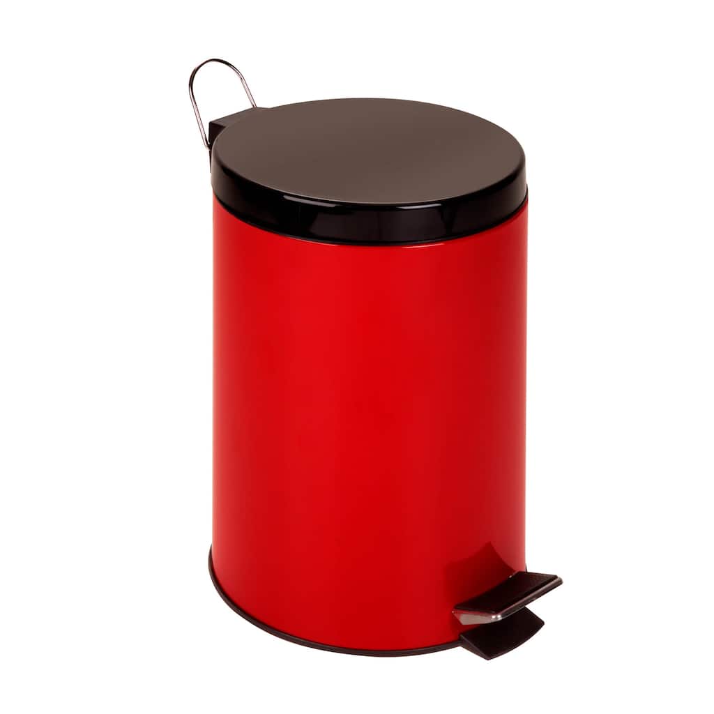 Honey-Can-Do Red Metal 12-liter Step Trash Can