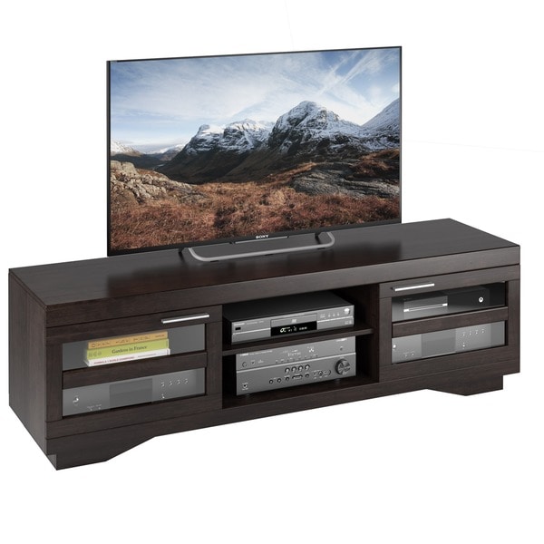 Sonax Granville Mocha Warm Cinnamon Wood Veneer 66 inch TV Bench