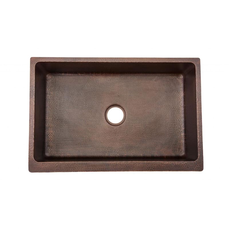 Premier Copper Products Hammered Copper 33-inch Tuscan Apron Kitchen Sink (KASDB33229B)