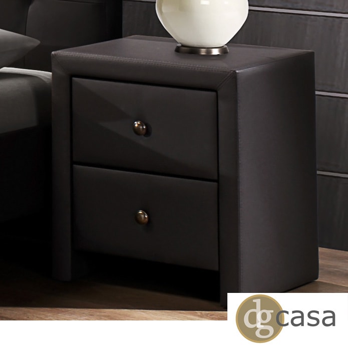 Dg Casa Dg Casa Kingston Dark Brown Leatherette Wrapped Nightstand Brown Size 2 drawer