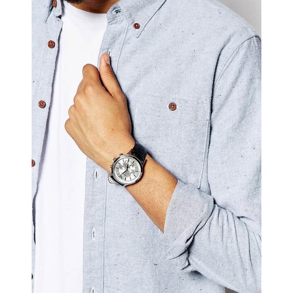 emporio armani man leather cronograph