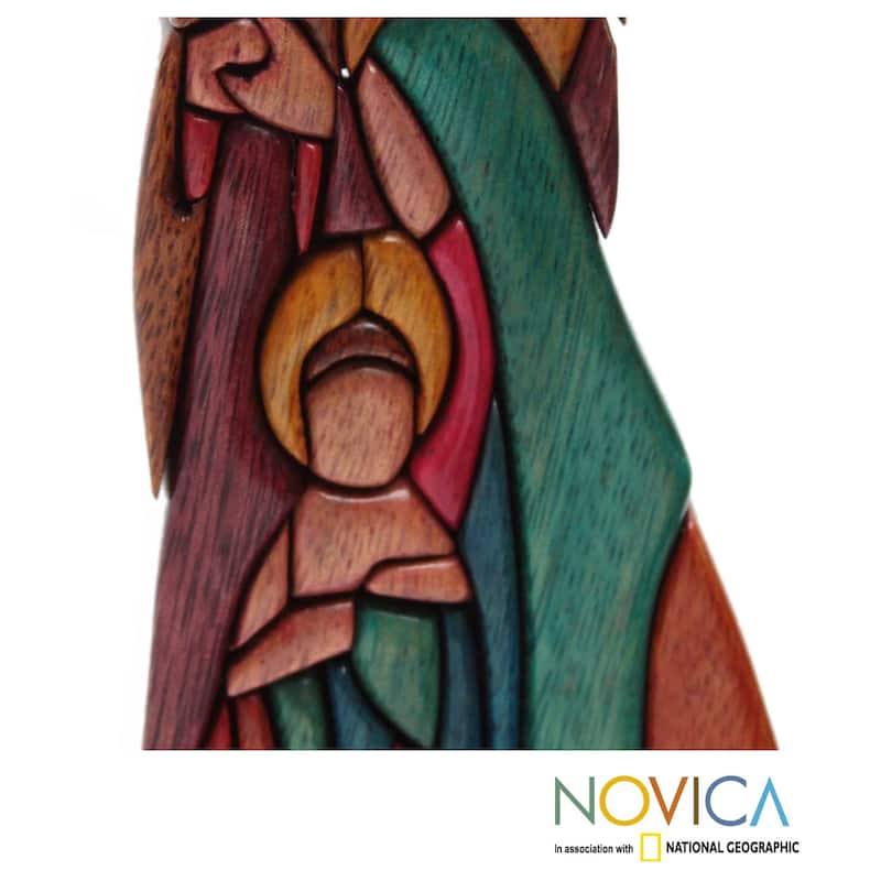 Handmade Ishpingo Wood 'Sacred Family' Sculpture (Peru)