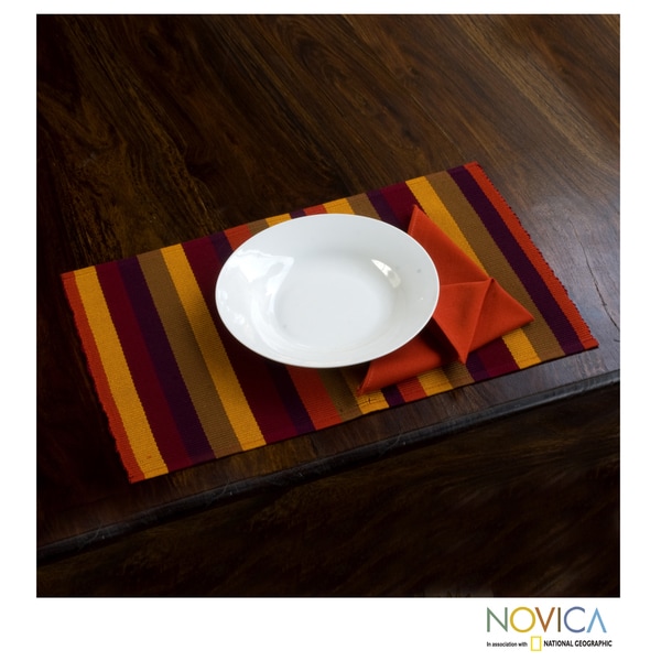 Set of 4 Cotton Casaca Fiesta Placemats and Napkins (Guatemala