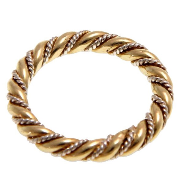 Handmade Gold Overlay 'Balinese Baroque' Band Ring (Indonesia)