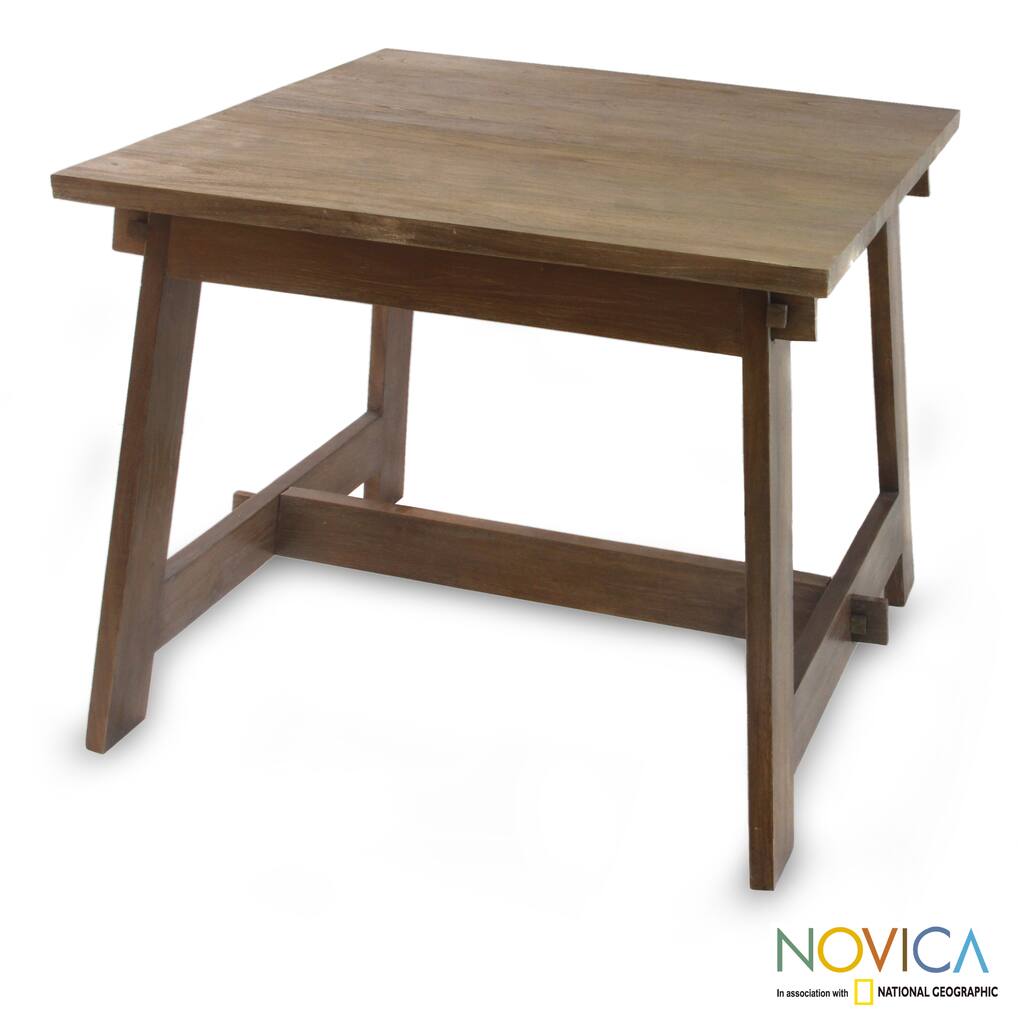 Handmade Handcrafted Teakwood 'Java Minimalism' End Table (Indonesia)