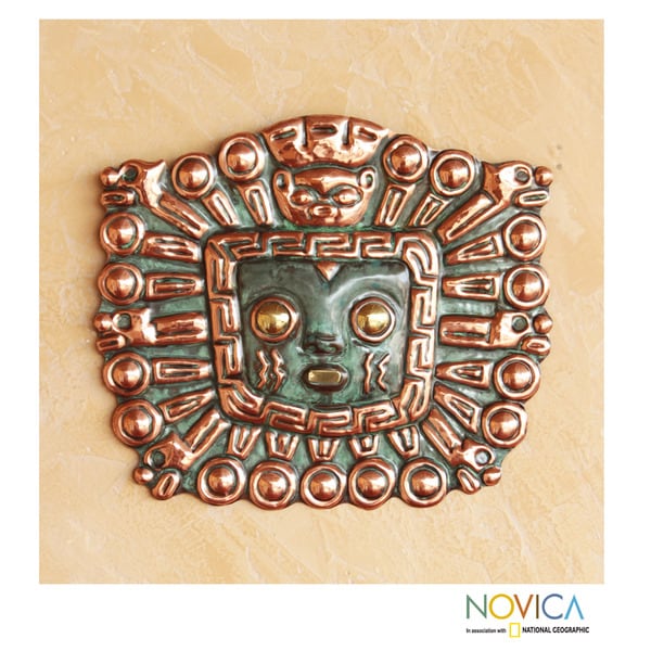 Copper and Bronze Great Inti Inca Mask (Peru)   15326505  