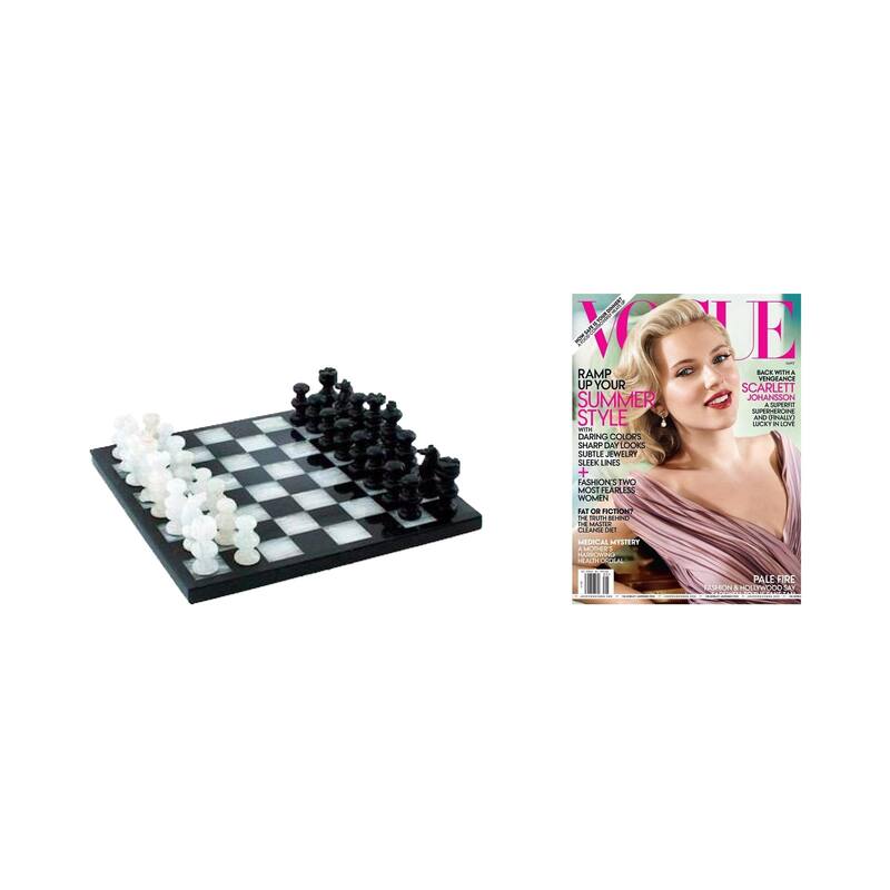 NOVICA Triumph Hand Carved Onyx and Marble Game Decorative Chess Set
