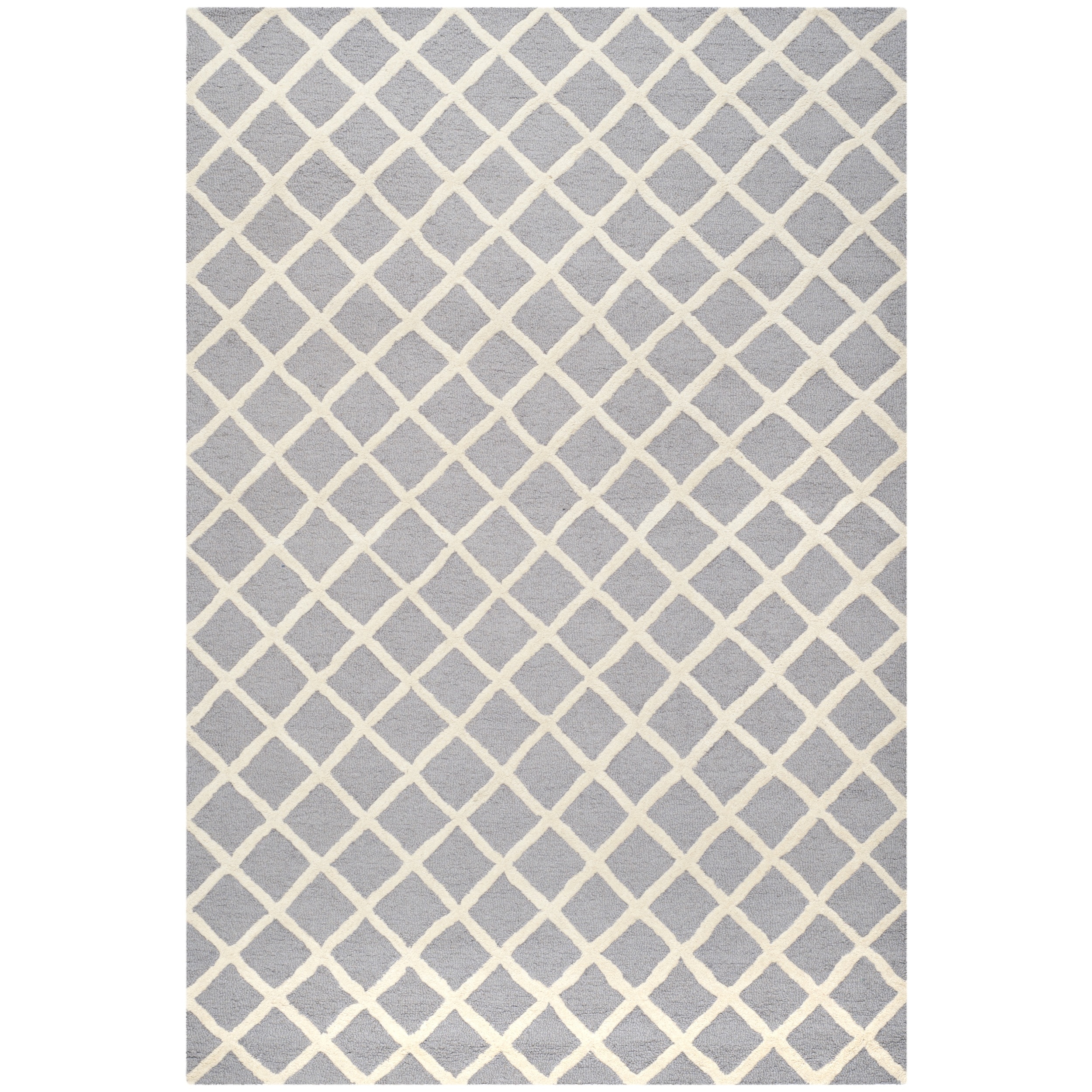 Modern Safavieh Handmade Cambridge Moroccan Silver Wool Rug (4 X 6)