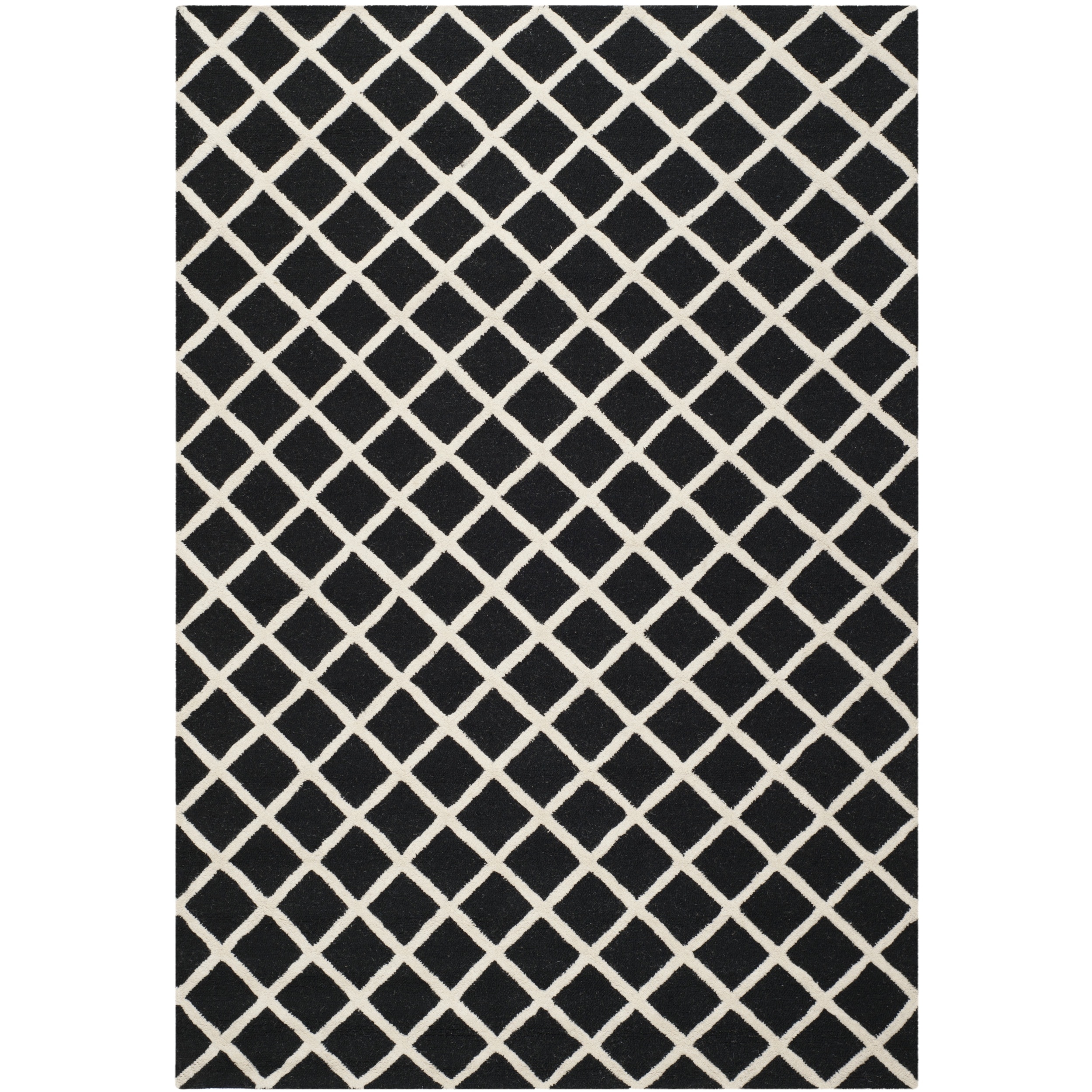 Safavieh Handmade Cambridge Moroccan Black Wool Rug With High/low Construction (6 X 9)